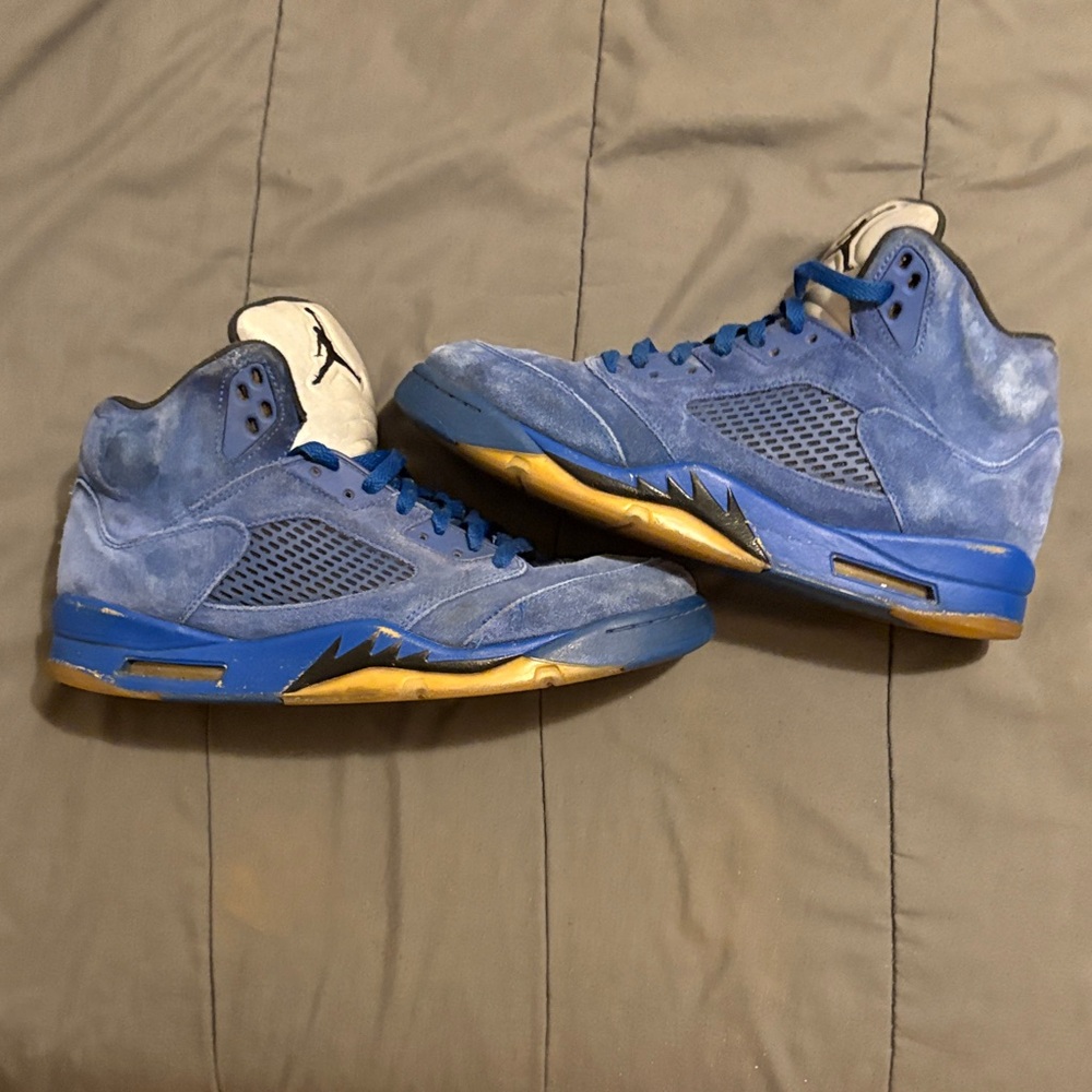 Jordan Blue and Gold Sneakers